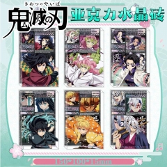 150*100*15mm 12 Styles Demon Slayer: Kimetsu no Yaiba Cartoon Anime Acrylic Card Brick