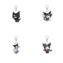 4 Styles Sanrio Kuromi Cartoon Anime Acrylic Keychain