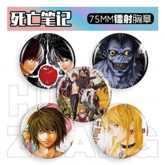 20 Styles 58-75mm Death Note Cartoon Pin Anime Tinplate Brooch