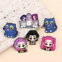 15 Styles K-Pop: Demon Hunters Cartoon Pin Anime Alloy Brooch