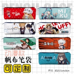30 Styles Jujutsu Kaisen Cartoon Stationery Anime Canvas Pencil Bag