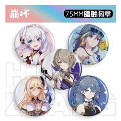 58-75mm 30 Styles Honkai: Star Rail Cartoon Pin Anime Tinplate Brooch