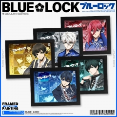 5 Styles Blue Lock Cartoon Anime Paper Painting With a Frame