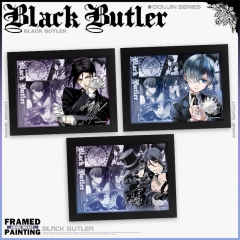 3 Styles Kuroshitsuji/Black Butler Cartoon Anime Paper Painting With a Frame