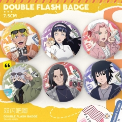 6 Styles Naruto Cartoon Pin Anime Tinplate Brooch