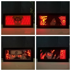 RGB遥控款 纸雕灯 木质黑框日本动漫美国漫威纸雕灯日本手办周边摆件灯光画