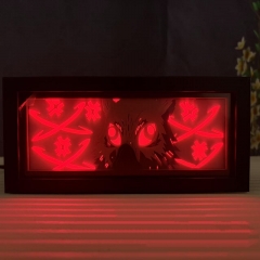 RGB遥控款 纸雕灯 木质黑框日本动漫美国漫威纸雕灯日本手办周边摆件灯光画