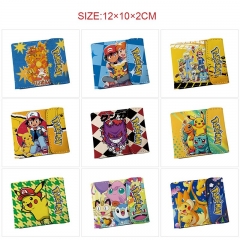 10 Styles Pokemon Cartoon PU Purse Anime Shorts Wallet