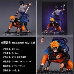 29cm Naruto Uzumaki Naruto Uchiha Sasuke Cartoon PVC Anime Figure Toy Doll