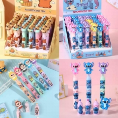 36个）可爱文具迷你荧光笔3色三节荧光笔造型划重点标记笔卡通荧光笔