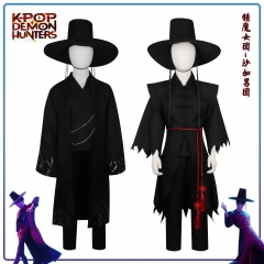 猎魔男团K-POP儿童款沙加男孩秦宇cos男团贝比cosplay黑色打歌服