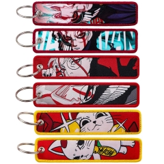 3 Styles DANDADAN Cartoon Woven Label Anime Lanyard Keychain