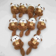 11CM/10个 可爱动物系列水獭毛绒玩具公仔钥匙扣包包挂件