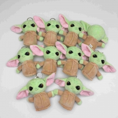 12CM 10pcs/set Star War Yoda Cartoon Anime Plush Toy Keychain