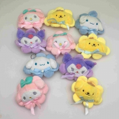 12CM 10pcs/set Sanrio Cinnamoroll Cartoon Anime Plush Toy Keychain