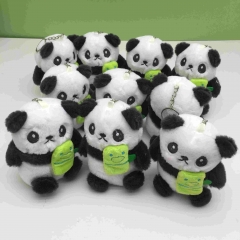 12CM 10pcs/set Panda Cartoon Anime Plush Toy Keychain
