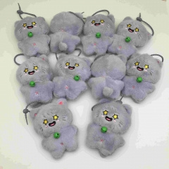 14CM/10个 日系可爱大脸铃铛猫卡通钥匙扣毛绒挂件包包挂饰