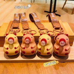 4 Styles Capybara Cartoon Anime PVC Keychain
