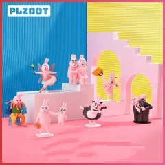 PLZDOT粉红兔子我的朋友系列表情包手办