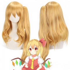 主圣达 东方Project芙兰朵露 cos 二小姐金色单虎夹卷发假发