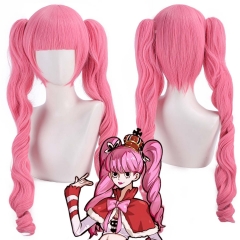 海贼王幽灵佩罗娜公主cos假发初音胭粉色双卷马尾