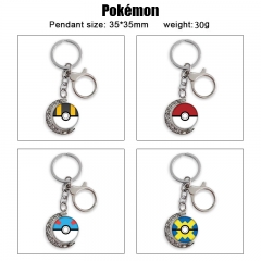 15 Styles Pokemon Cartoon Double-Sided Rotation Alloy Anime Keychain