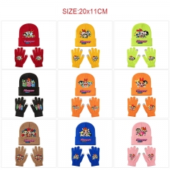 15 Styles The Powerpuff Girls Cartoon Anime Knitted Hat+Glove Set