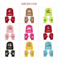 13 Styles POP MART Labubu Cartoon Anime Knitted Hat+Glove Set