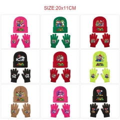 10 Styles Super Mario Bro Cartoon Anime Knitted Hat+Glove Set
