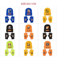 10 Styles Naruto Cartoon Anime Knitted Hat+Glove Set