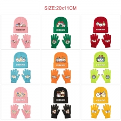 10 Styles Chiikawa Cartoon Anime Knitted Hat+Glove Set