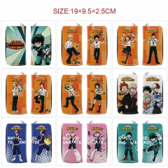 10 Styles My Hero Academia Cartoon PU Wallet Anime Zipper Long Purse