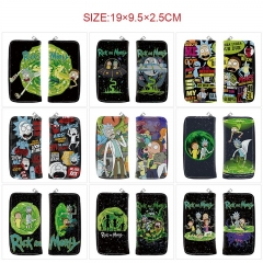 10 Styles Rick and Morty Cartoon PU Wallet Anime Zipper Long Purse