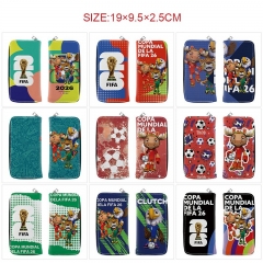 15 Styles The 23rd FIFA World Cup Cartoon PU Wallet Anime Zipper Long Purse