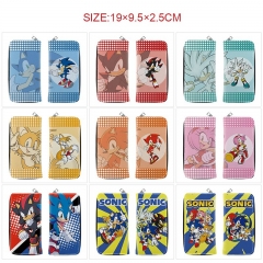 10 Styles Sonic the Hedgehog Cartoon PU Wallet Anime Zipper Long Purse
