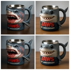 跨境新款大白鲨杯子装饰品设计Jaws 50th Anniversary 3D mug杯子
