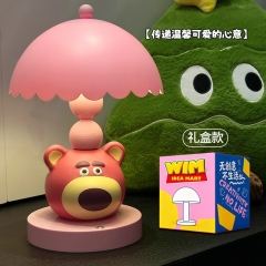 (粉色草莓熊台灯+礼盒) 卡通草莓熊小夜灯家居卧室睡眠氛围台灯宿舍好物房间装饰床头灯