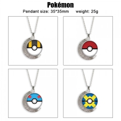 15 Styles Pokemon Cartoon Double-Sided Rotation Alloy Anime Necklace