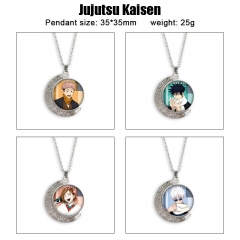 12 Styles Jujutsu Kaisen Cartoon Double-Sided Rotation Alloy Anime Necklace