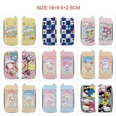 10 Styles Sanrio Cartoon PU Wallet Anime Zipper Long Purse