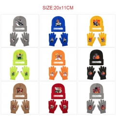 10 Styles Chainsaw Man Cartoon Anime Knitted Hat+Glove Set