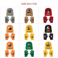 10 Styles My Hero Academia Cartoon Anime Knitted Hat+Glove Set