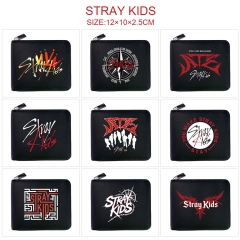 STRAY KIDS 动漫黑色短款拉链钱包