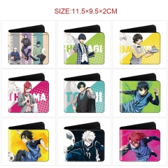 10 Styles Blue Lock Cartoon Wallet Anime Short Purse
