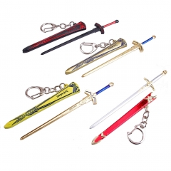 4 Styles 12cm Fate/Stay Night Cartoon Anime Alloy Keychain
