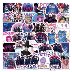 50张k-pop猎魔女团恶魔男团卡通贴纸动画角色跨境装饰行李箱贴画