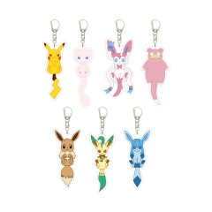7 Styles 55mm Pokemon Cartoon Anime Acrylic Keychain