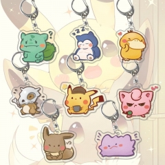 8 Styles Pokemon Cartoon Anime Acrylic Keychain
