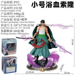 小号浴血索隆海贼王三刀流场景雕像盒装动漫手办高21厘米