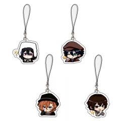 4 Styles 3cm Bungo Stray Dogs Cartoon Anime Acrylic Phone Strap